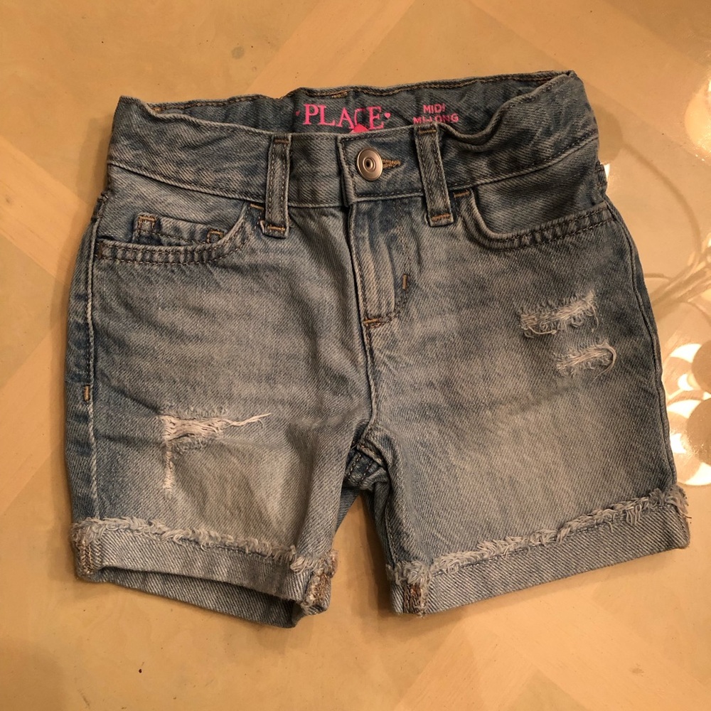 Place Light Blue Distressed Denim Shorts